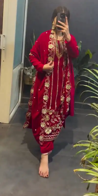 Red 9000 Velvet Lace Embroidery Work Salwar Suit | Jump Suits, Salwar suit, Casual Suits, Creative suits, Designer Suits, Palazzo Suits, Party Wear Suits, Patiala Suits, Straight Suits
