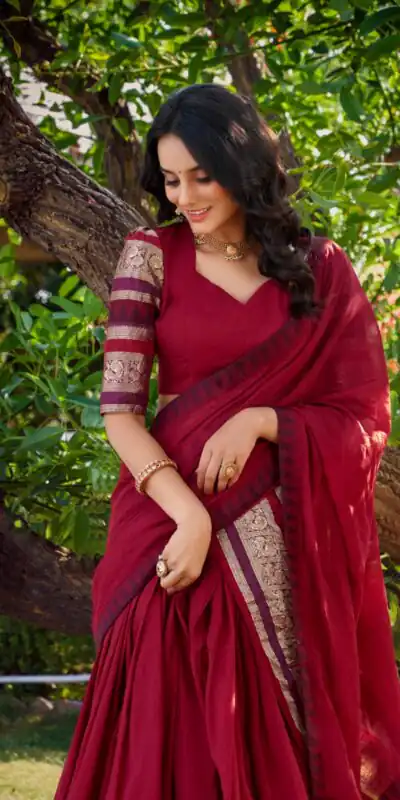 Red Chanderi Plain Lehenga Choli | Lehenga, Bollywood Lehenga, Creative Lehenga, Designer Lehenga, Embroidered Lehenga, Party Wear Lehenga