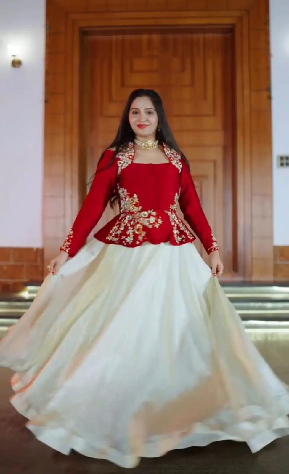 Red Chinon Embroidery Work Lehenga Choli | Lehenga, Bollywood Lehenga, Creative Lehenga, Designer Lehenga, Embroidered Lehenga, Party Wear Lehenga