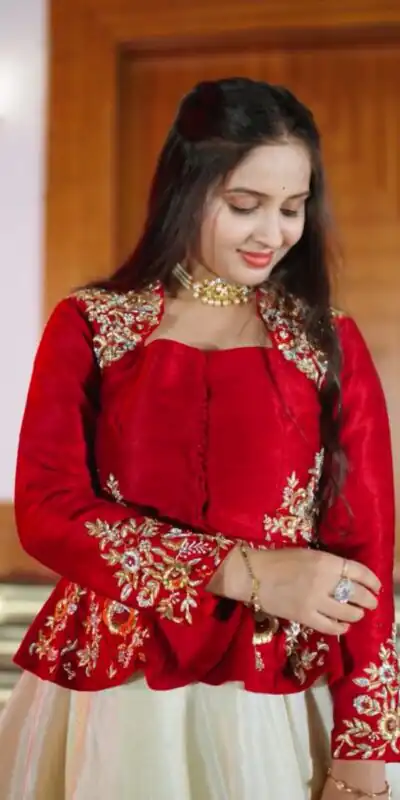 Red Chinon Embroidery Work Lehenga Choli | Lehenga, Bollywood Lehenga, Creative Lehenga, Designer Lehenga, Embroidered Lehenga, Party Wear Lehenga