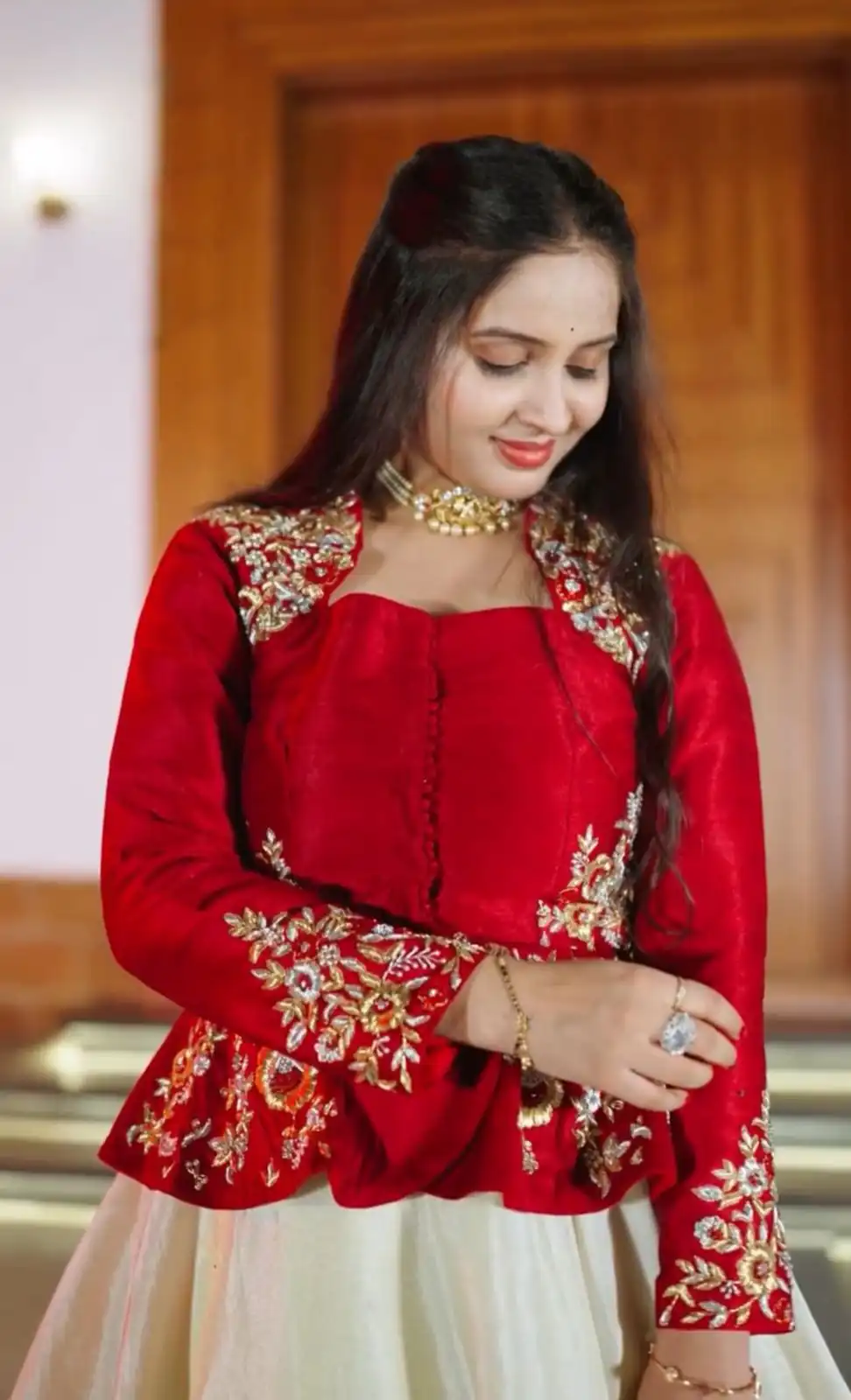 Red Chinon Embroidery Work Lehenga Choli | Lehenga, Bollywood Lehenga, Creative Lehenga, Designer Lehenga, Embroidered Lehenga, Party Wear Lehenga