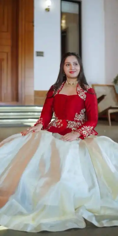 Red Chinon Embroidery Work Lehenga Choli | Lehenga, Bollywood Lehenga, Creative Lehenga, Designer Lehenga, Embroidered Lehenga, Party Wear Lehenga