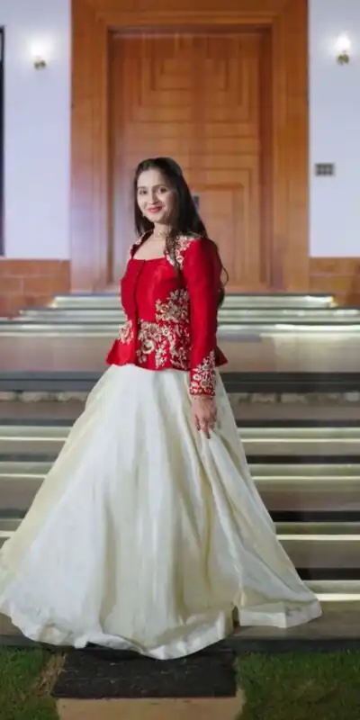 Red Chinon Embroidery Work Lehenga Choli | Lehenga, Bollywood Lehenga, Creative Lehenga, Designer Lehenga, Embroidered Lehenga, Party Wear Lehenga