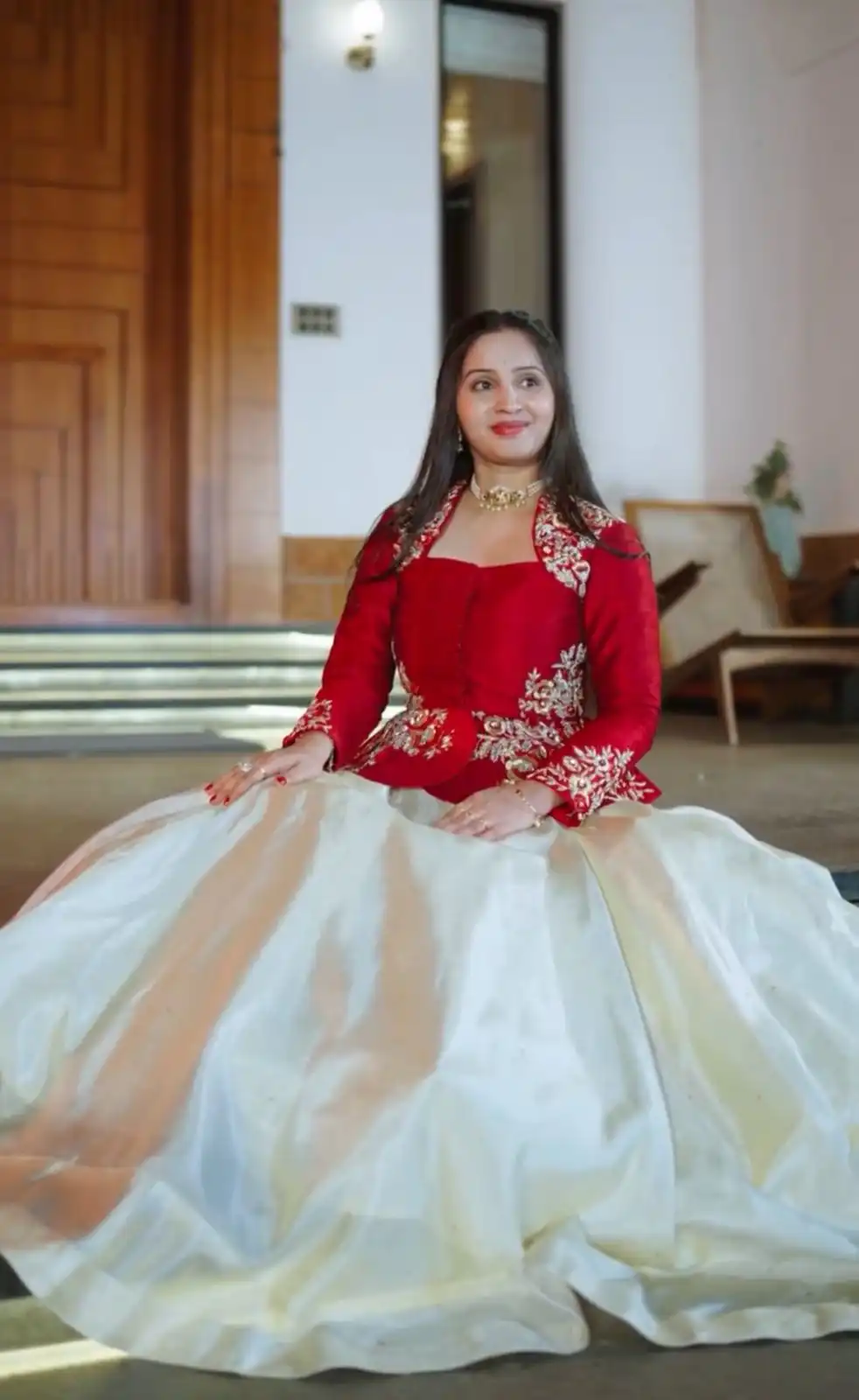 Red Chinon Embroidery Work Lehenga Choli | Lehenga, Bollywood Lehenga, Creative Lehenga, Designer Lehenga, Embroidered Lehenga, Party Wear Lehenga