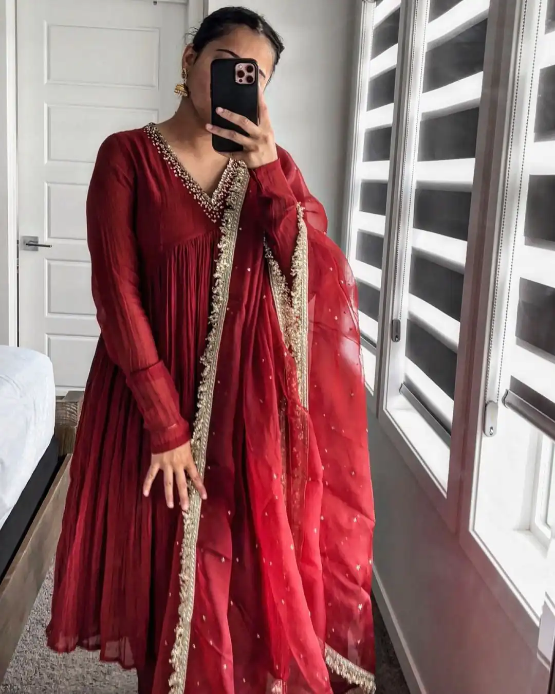 Red Chinon Silk Embroidery Gown | Jump Suits, Salwar suit, Casual Suits, Creative suits, Designer Suits, Palazzo Suits, Party Wear Suits, Patiala Suits, Straight Suits