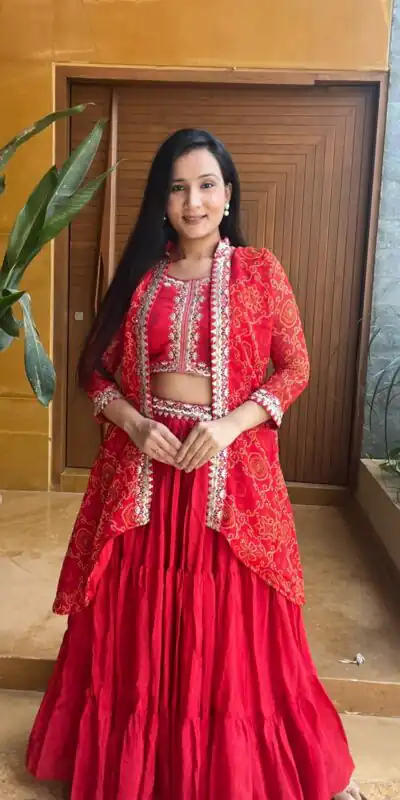 Red Chinon Thread Embroidery Work Lehenga Choli | Lehenga, Bollywood Lehenga, Creative Lehenga, Designer Lehenga, Embroidered Lehenga, Party Wear Lehenga