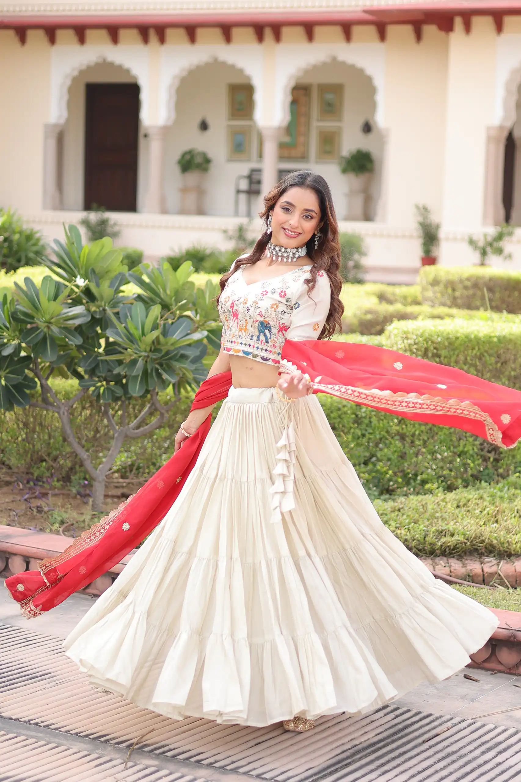 Red Cosmos Silk Embroidery Zari Work Lehenga Choli | Lehenga, Bollywood Lehenga, Creative Lehenga, Designer Lehenga, Embroidered Lehenga, Party Wear Lehenga