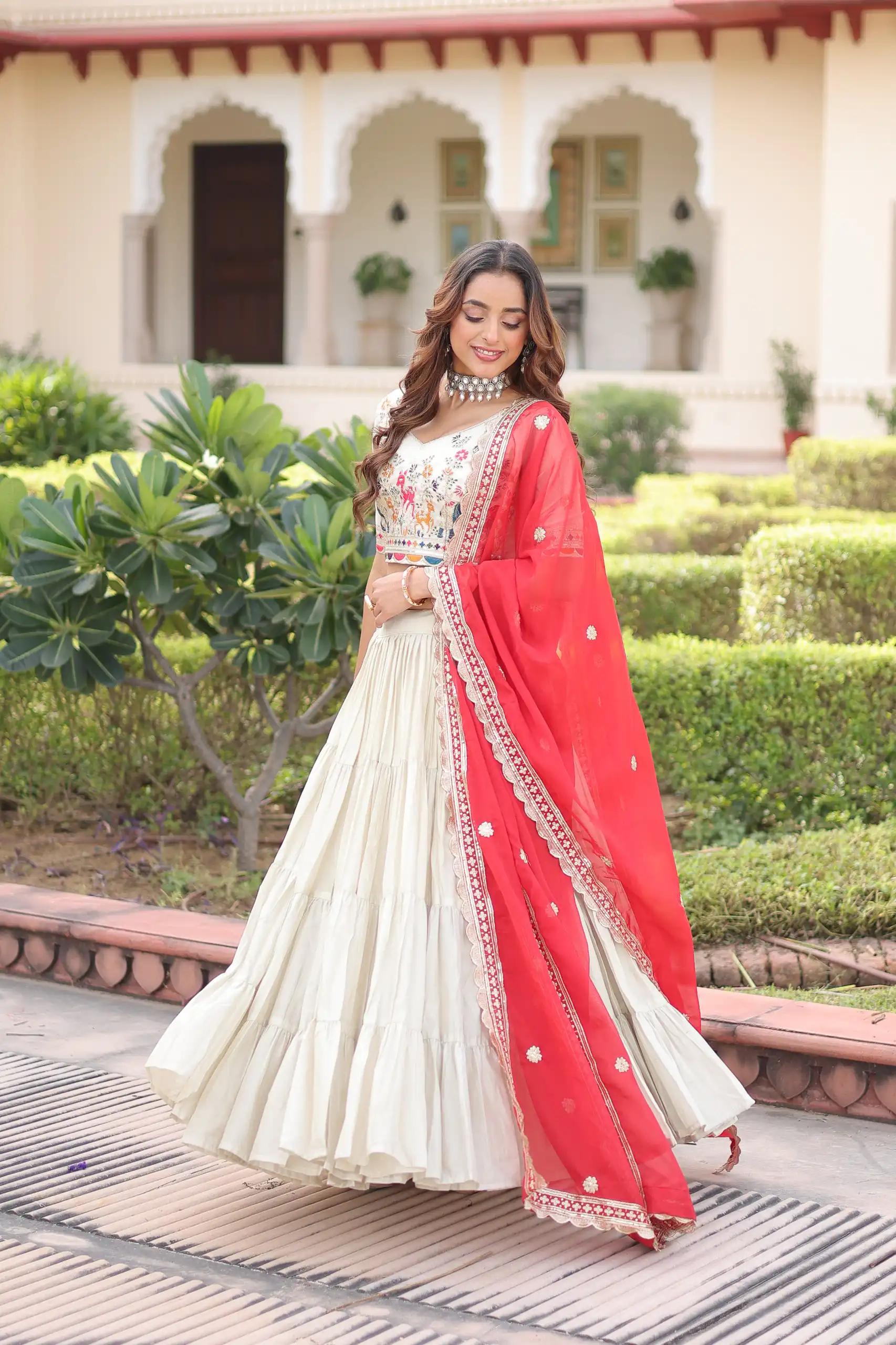 Red Cosmos Silk Embroidery Zari Work Lehenga Choli | Lehenga, Bollywood Lehenga, Creative Lehenga, Designer Lehenga, Embroidered Lehenga, Party Wear Lehenga