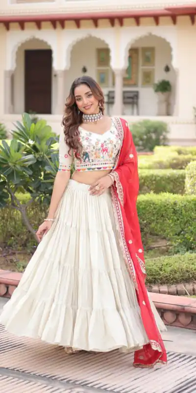 Red Cosmos Silk Embroidery Zari Work Lehenga Choli | Lehenga, Bollywood Lehenga, Creative Lehenga, Designer Lehenga, Embroidered Lehenga, Party Wear Lehenga