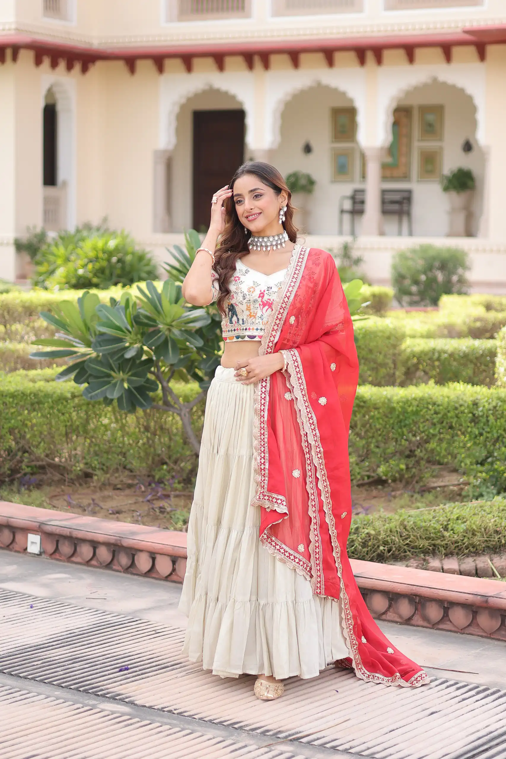 Red Cosmos Silk Embroidery Zari Work Lehenga Choli | Lehenga, Bollywood Lehenga, Creative Lehenga, Designer Lehenga, Embroidered Lehenga, Party Wear Lehenga