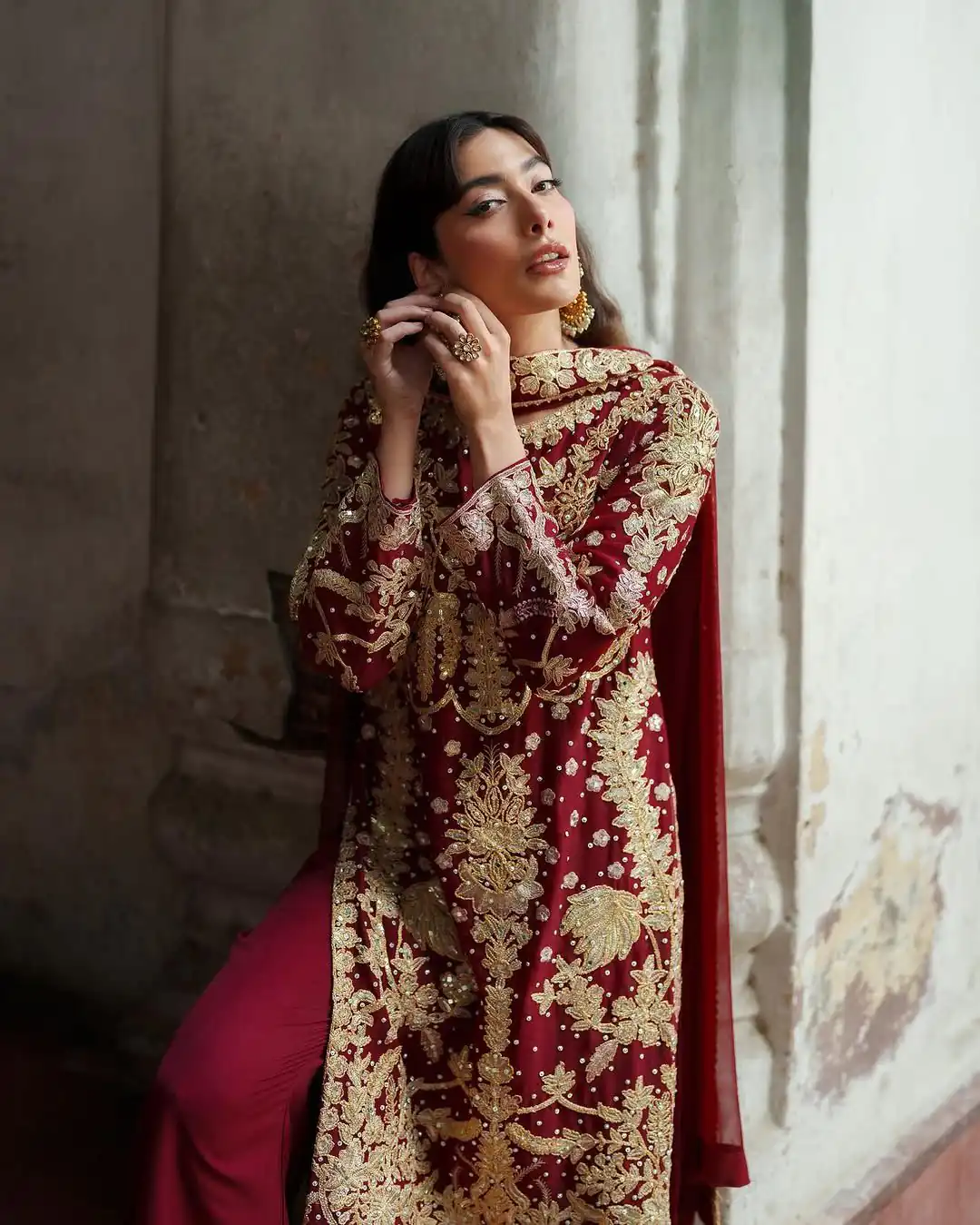 Red Faux Georgette Chain Sequence Work Salwar Suit | Jump Suits, Tops & Bottoms, Track Suits, Salwar suit, Casual Suits, Creative suits, Designer Suits, Palazzo Suits, Party Wear Suits, Patiala Suits, Straight Suits, Trendy Wear