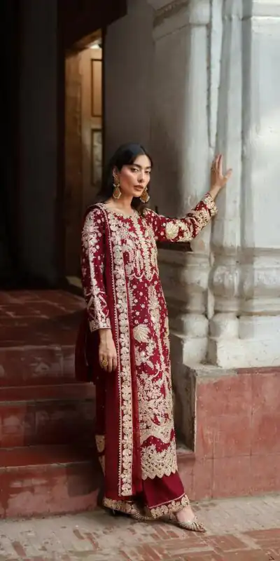 Red Faux Georgette Chain Sequence Work Salwar Suit | Jump Suits, Tops & Bottoms, Track Suits, Salwar suit, Casual Suits, Creative suits, Designer Suits, Palazzo Suits, Party Wear Suits, Patiala Suits, Straight Suits, Trendy Wear