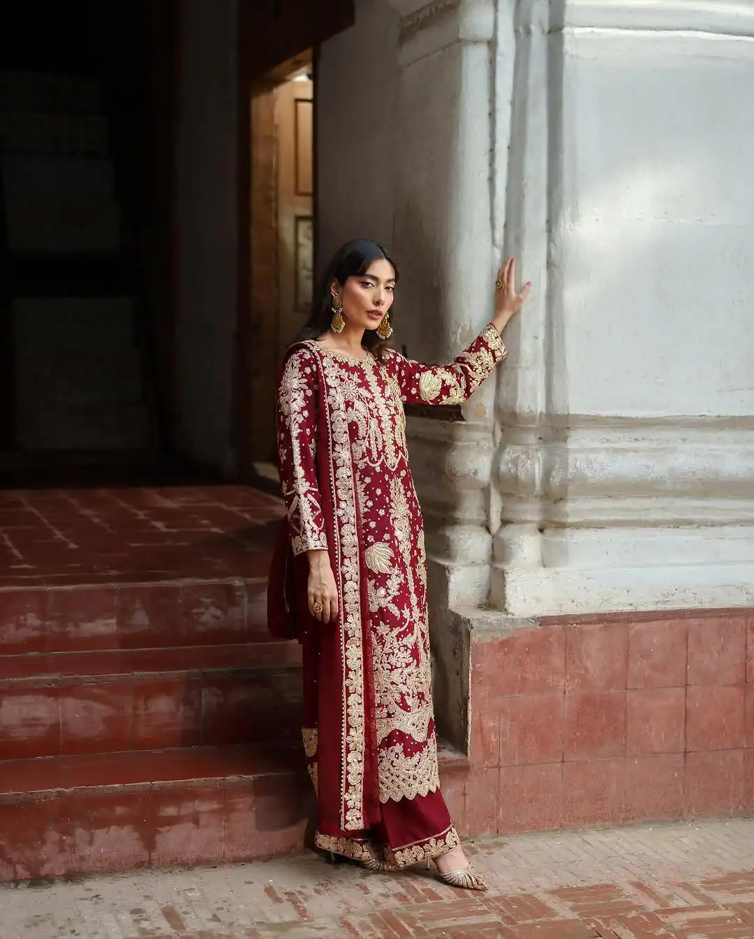 Red Faux Georgette Chain Sequence Work Salwar Suit | Jump Suits, Tops & Bottoms, Track Suits, Salwar suit, Casual Suits, Creative suits, Designer Suits, Palazzo Suits, Party Wear Suits, Patiala Suits, Straight Suits, Trendy Wear