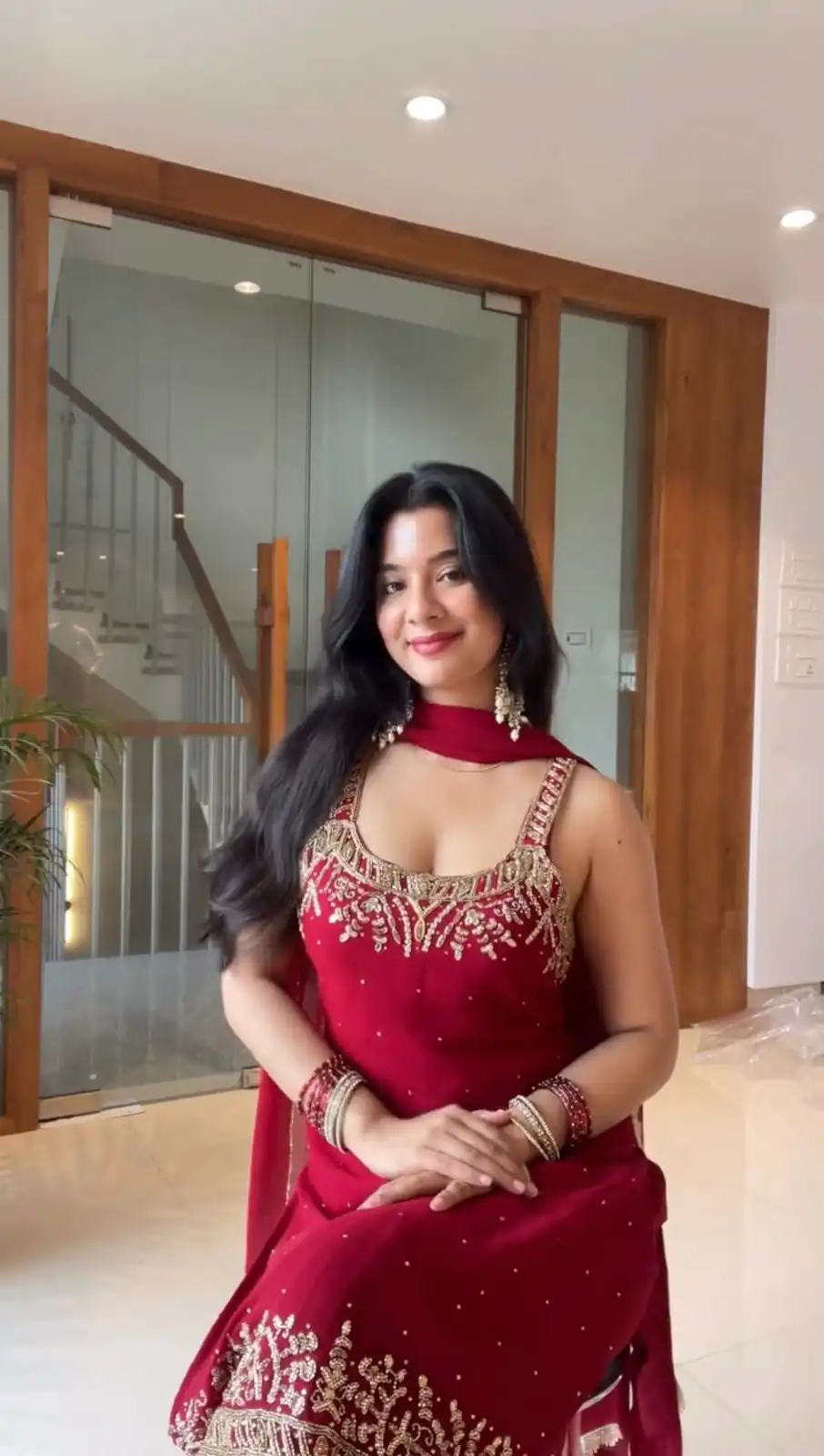 Red Faux Georgette With Lace Work Salwar Suit | Jump Suits, Tops & Bottoms, Track Suits, Salwar suit, Casual Suits, Creative suits, Designer Suits, Palazzo Suits, Party Wear Suits, Patiala Suits, Straight Suits, Trendy Wear