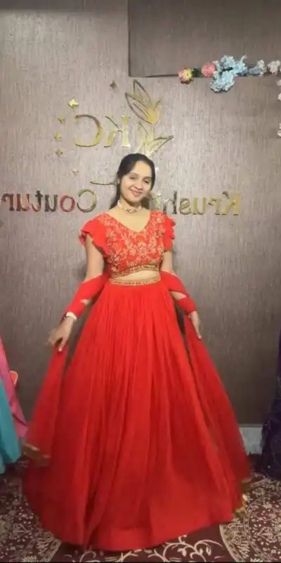 Red Fox Georgette Embroidery Thread Hand Pasting Real Mirror Lehenga Choli | Lehenga, Bollywood Lehenga, Creative Lehenga, Designer Lehenga, Embroidered Lehenga, Party Wear Lehenga