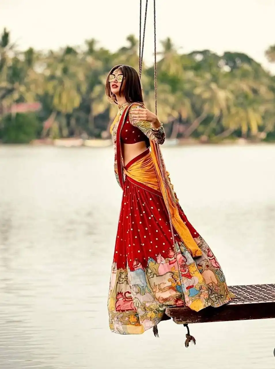 Red Fox Georgette With Embroidery Lehenga Choli | Lehenga, Bollywood Lehenga, Creative Lehenga, Designer Lehenga, Embroidered Lehenga, Party Wear Lehenga