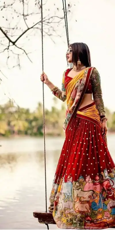 Red Fox Georgette With Embroidery Lehenga Choli | Lehenga, Bollywood Lehenga, Creative Lehenga, Designer Lehenga, Embroidered Lehenga, Party Wear Lehenga