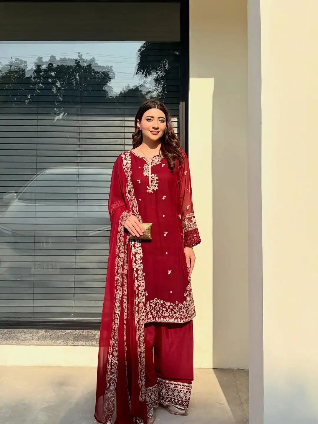Red French Crap Embroidery Cut Work Salwar Suit | Jump Suits, Salwar suit, Casual Suits, Creative suits, Designer Suits, Palazzo Suits, Party Wear Suits, Patiala Suits, Straight Suits