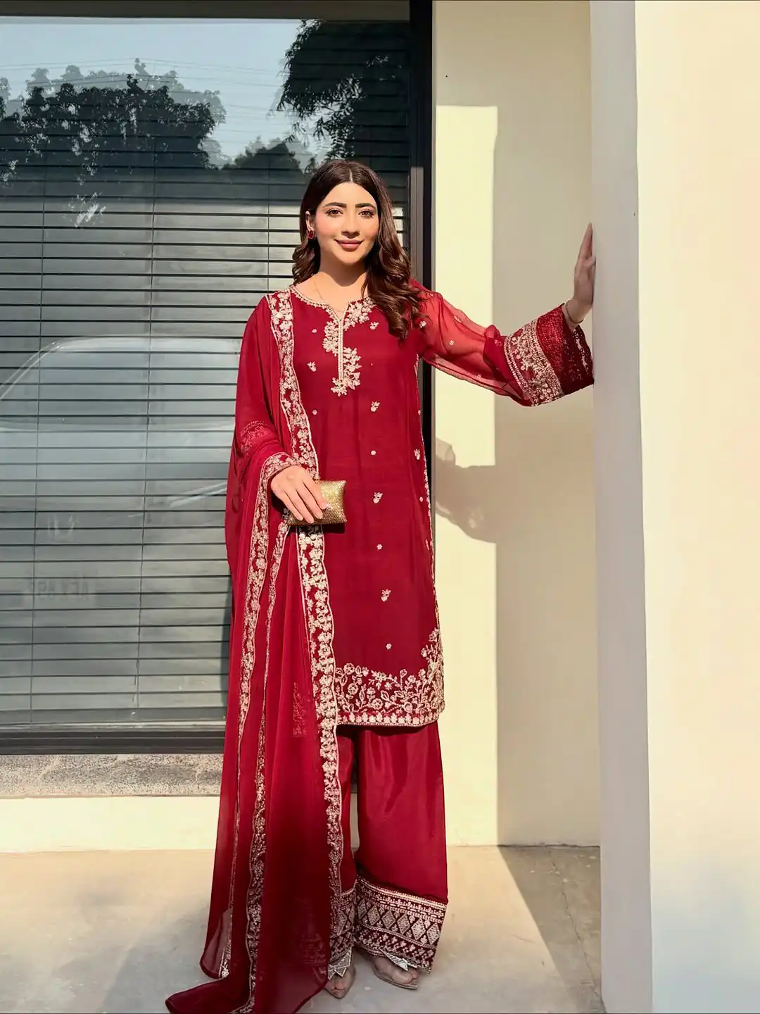 Red French Crap Embroidery Cut Work Salwar Suit | Jump Suits, Salwar suit, Casual Suits, Creative suits, Designer Suits, Palazzo Suits, Party Wear Suits, Patiala Suits, Straight Suits