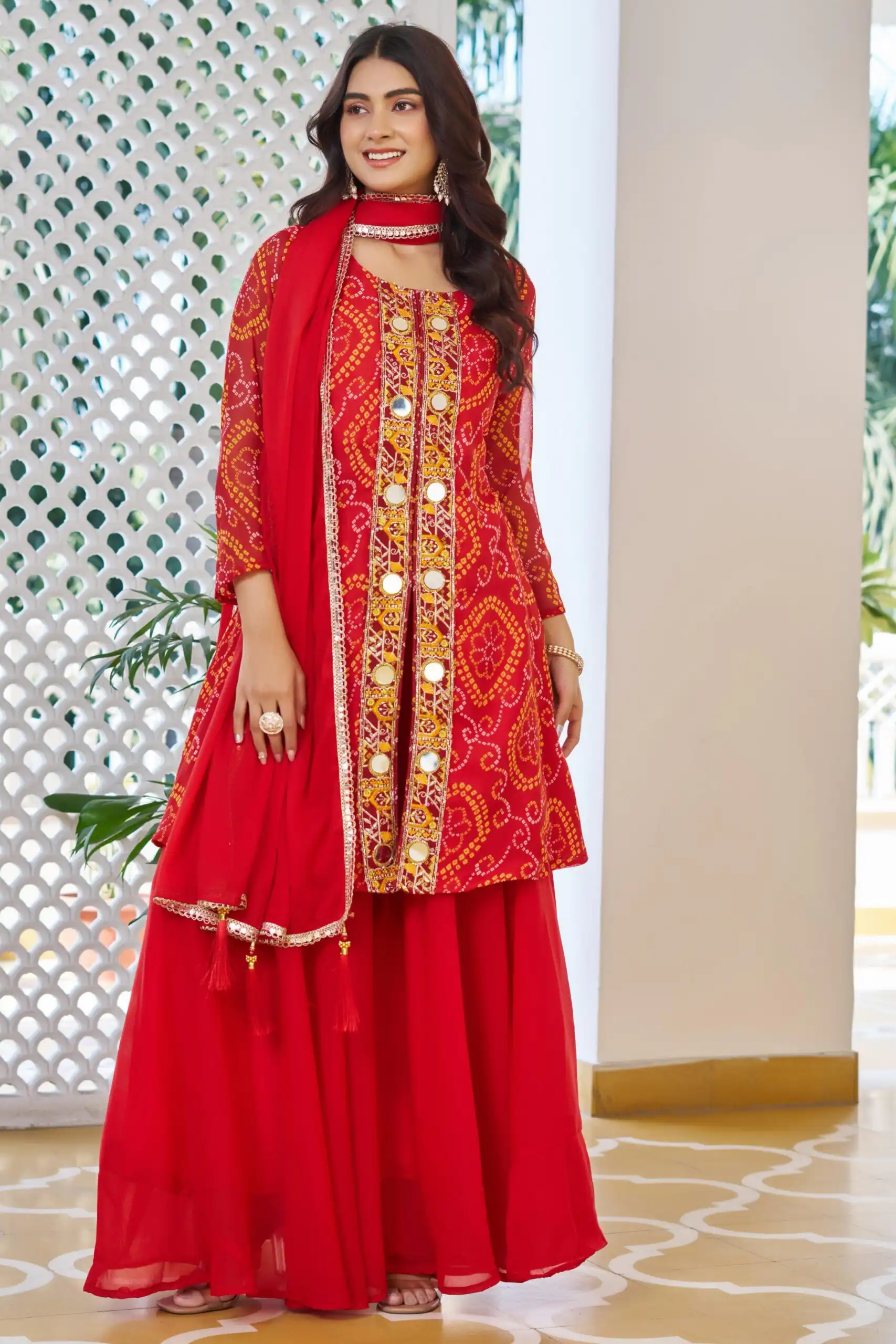 Red Georgette Badhani Print Embroidery Work Salwar Suit | Jump Suits, Tops & Bottoms, Track Suits, Salwar suit, Casual Suits, Creative suits, Designer Suits, Palazzo Suits, Party Wear Suits, Patiala Suits, Straight Suits, Trendy Wear