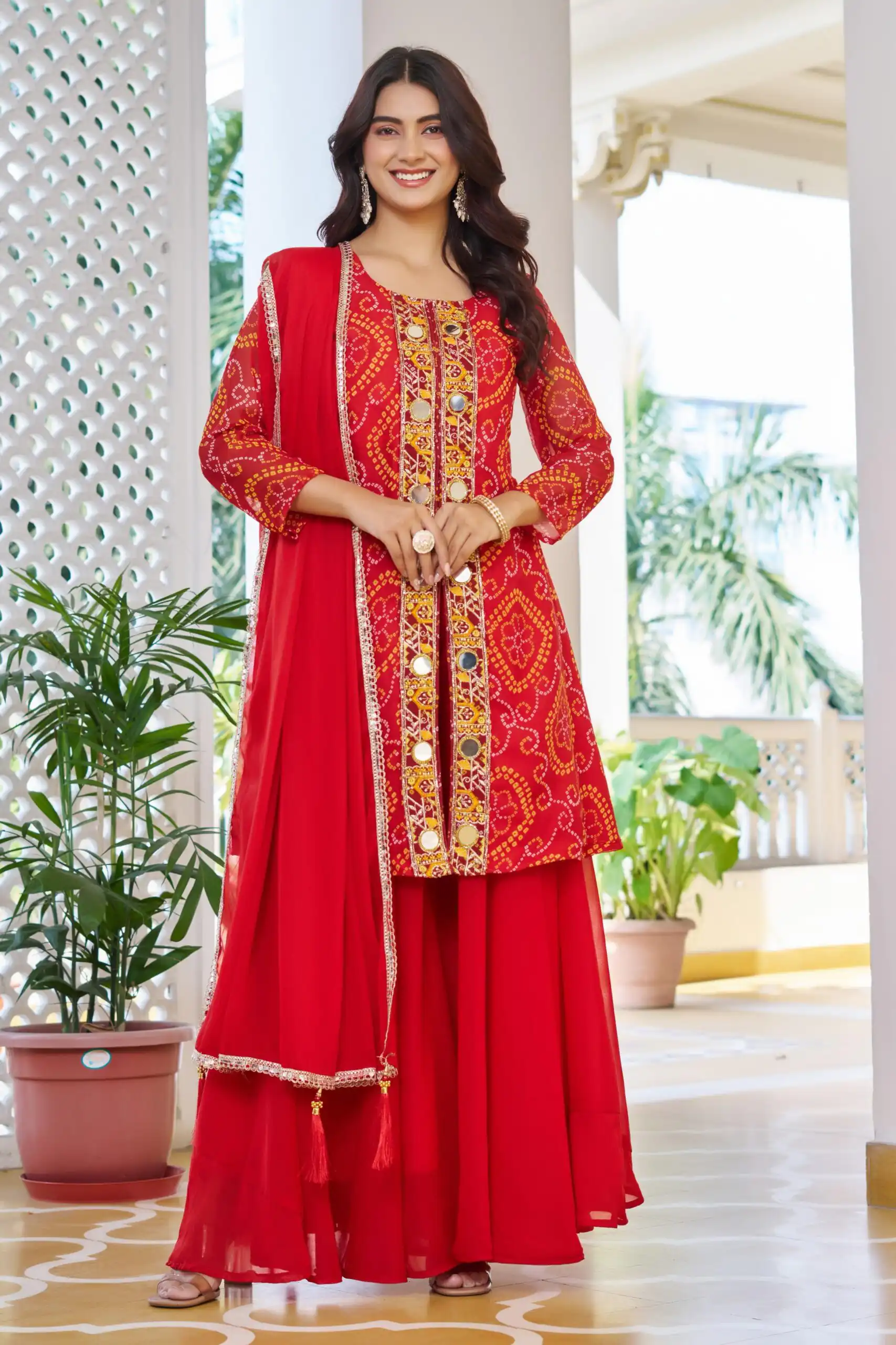 Red Georgette Badhani Print Embroidery Work Salwar Suit | Jump Suits, Tops & Bottoms, Track Suits, Salwar suit, Casual Suits, Creative suits, Designer Suits, Palazzo Suits, Party Wear Suits, Patiala Suits, Straight Suits, Trendy Wear