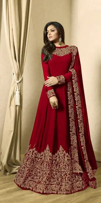 Red Georgette Cording Sharara Suit | Jump Suits, Salwar suit, Casual Suits, Creative suits, Designer Suits, Palazzo Suits, Party Wear Suits, Patiala Suits, Straight Suits