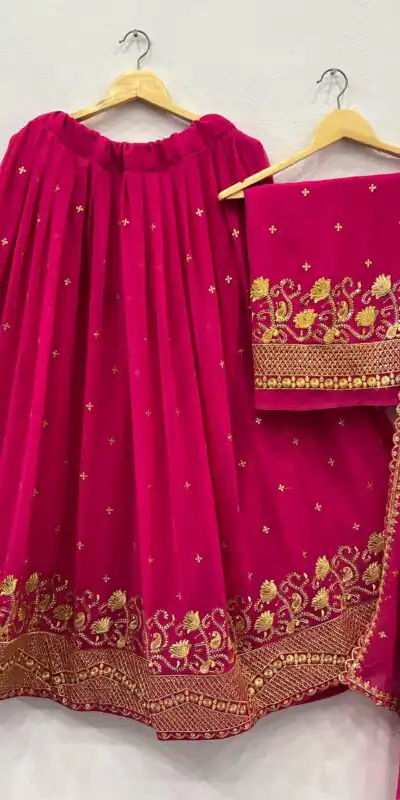 Red Georgette Embroidery And Sequins Work Lehenga Choli | Lehenga, Bollywood Lehenga, Creative Lehenga, Designer Lehenga, Embroidered Lehenga, Party Wear Lehenga