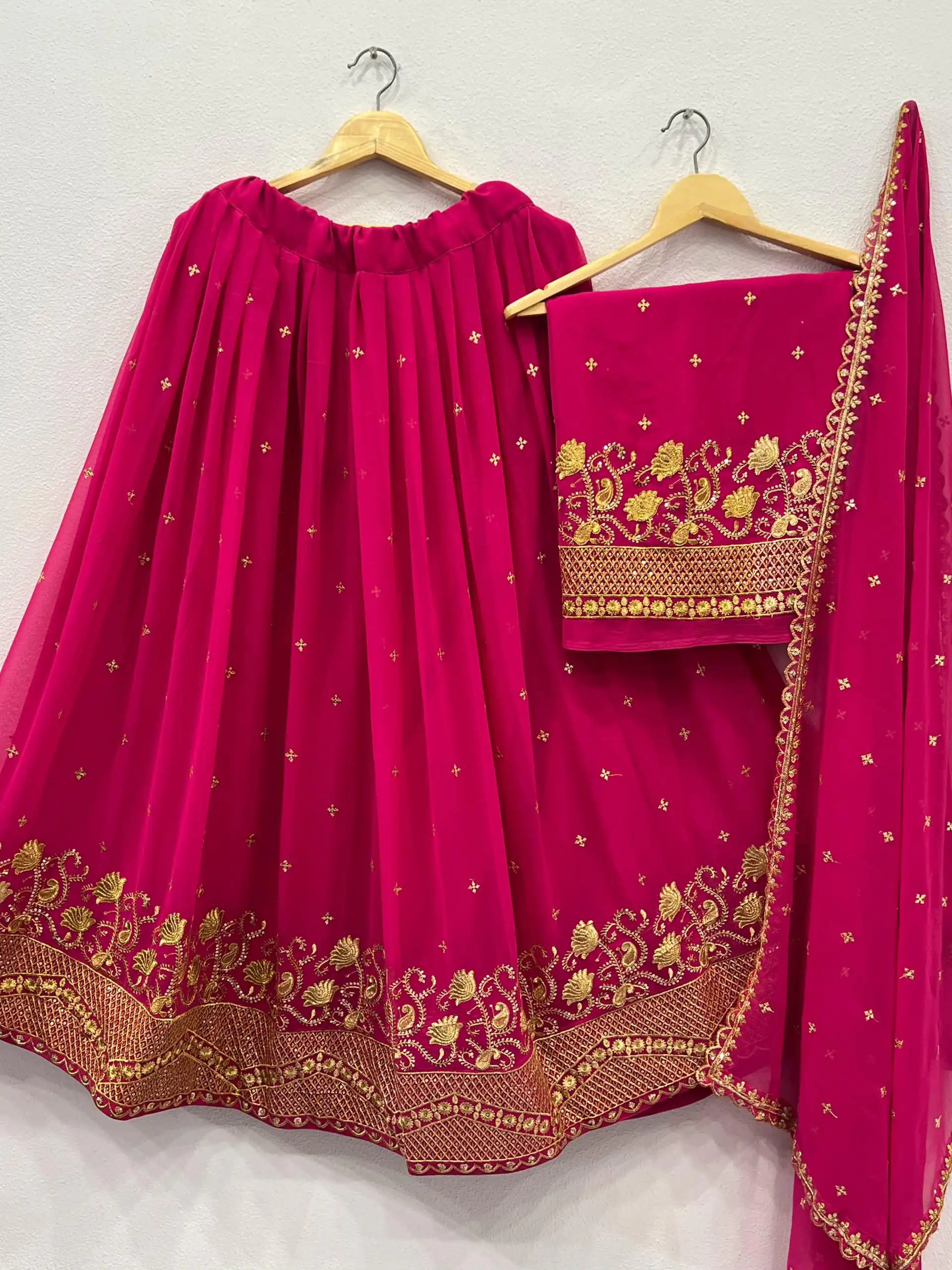 Red Georgette Embroidery And Sequins Work Lehenga Choli | Lehenga, Bollywood Lehenga, Creative Lehenga, Designer Lehenga, Embroidered Lehenga, Party Wear Lehenga