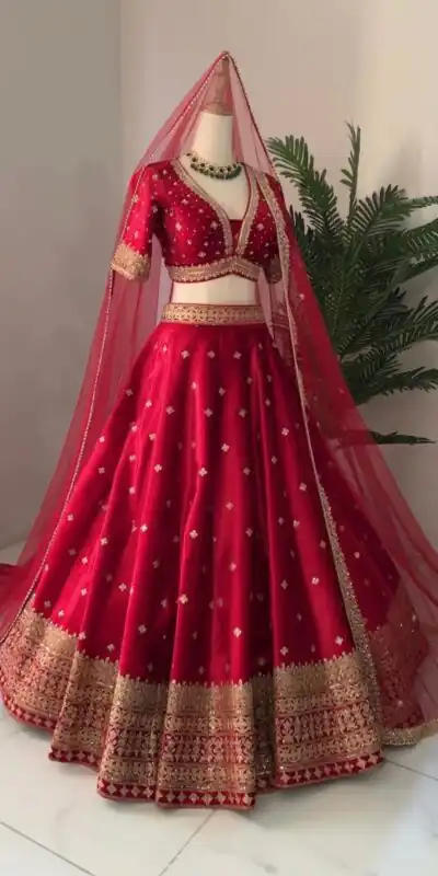 Red Georgette Embroidery Sequence Lehenga Choli | Lehenga, Bollywood Lehenga, Creative Lehenga, Designer Lehenga, Embroidered Lehenga, Party Wear Lehenga