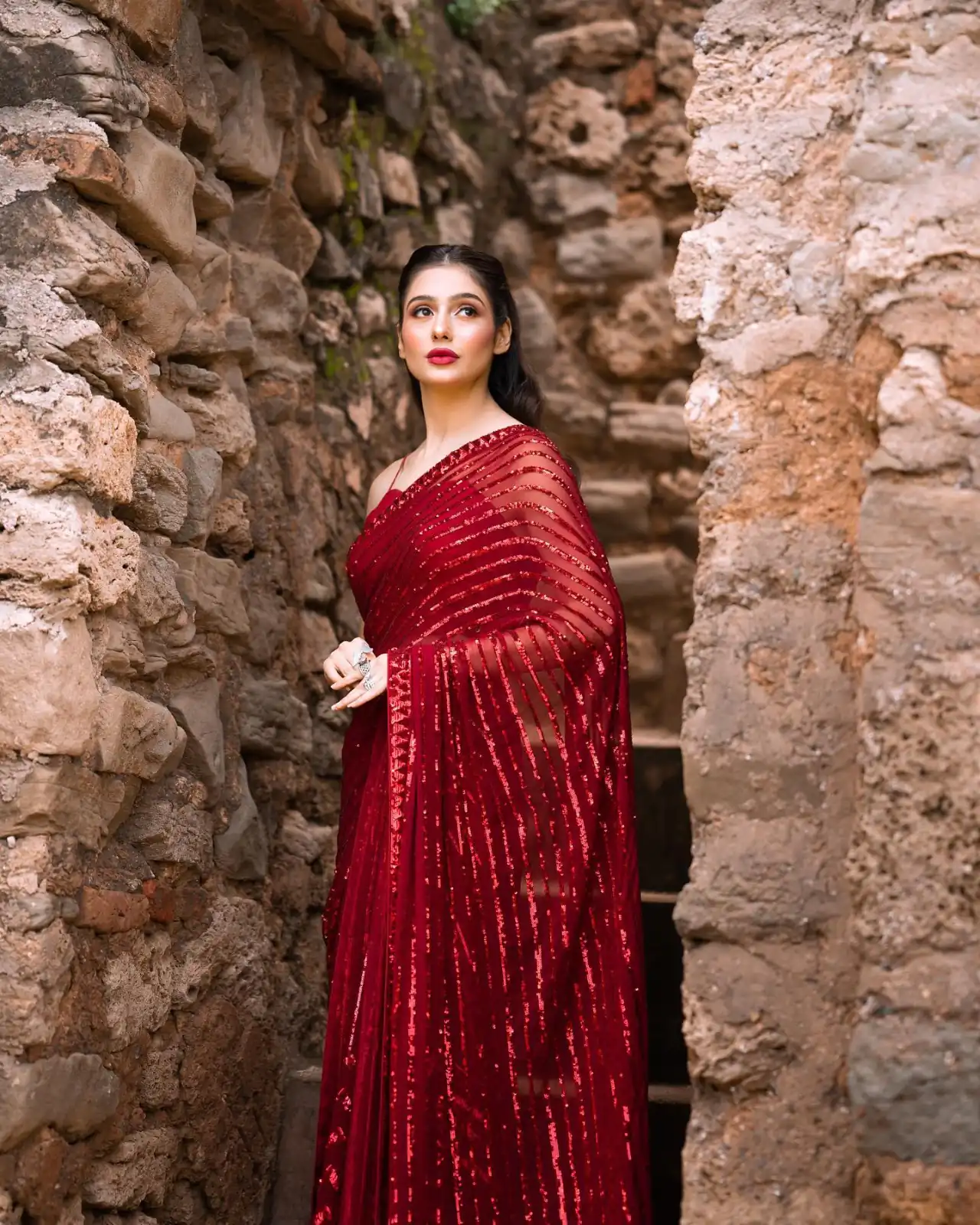 Red Georgette Embroidery Sequence Work Saree | Sarees, Bollywood Sarees, Creative Sarees, Designer Sarees, Embroidered Sarees, Ethnic Saree, Modern Digital sarees, Party Wear Sarees