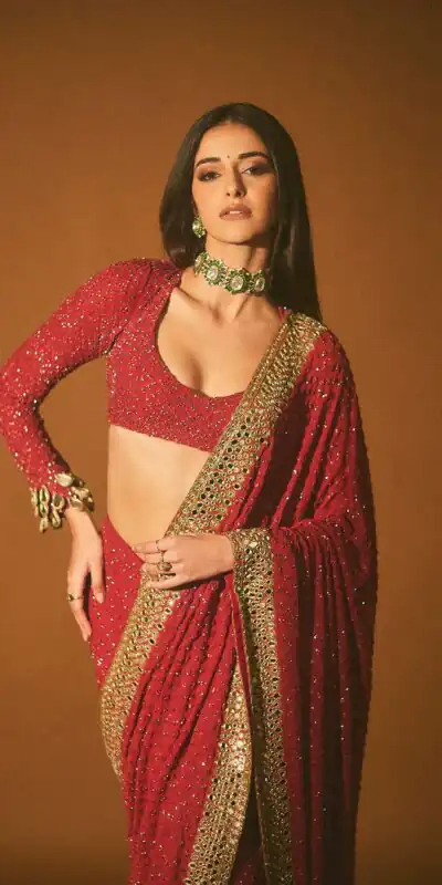 Red Georgette Embroidery Thread Work Saree | Sarees, Bollywood Sarees, Creative Sarees, Designer Sarees, Ethnic Saree, Modern Digital sarees, Party Wear Sarees