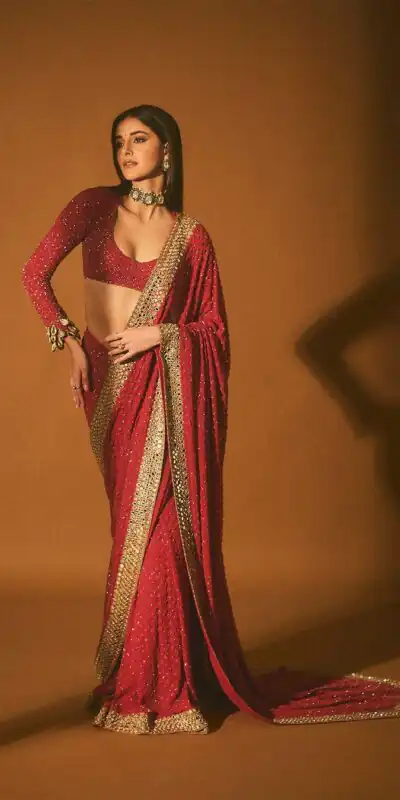 Red Georgette Embroidery Thread Work Saree | Sarees, Bollywood Sarees, Creative Sarees, Designer Sarees, Ethnic Saree, Modern Digital sarees, Party Wear Sarees