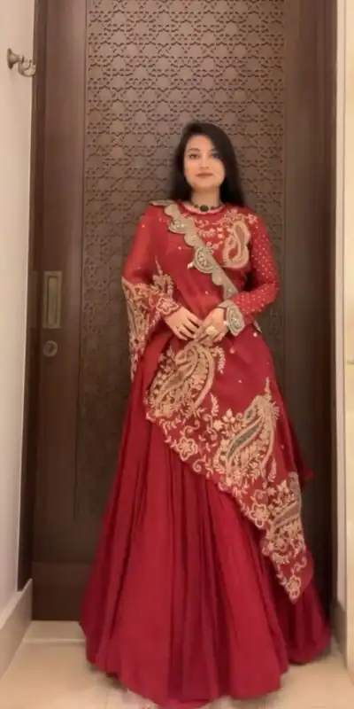 Red Georgette Embroidery Work Lehenga Choli | Lehenga, Bollywood Lehenga, Creative Lehenga, Designer Lehenga, Embroidered Lehenga, Party Wear Lehenga