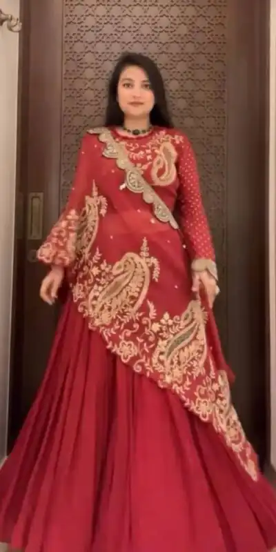 Red Georgette Embroidery Work Lehenga Choli | Lehenga, Bollywood Lehenga, Creative Lehenga, Designer Lehenga, Embroidered Lehenga, Party Wear Lehenga