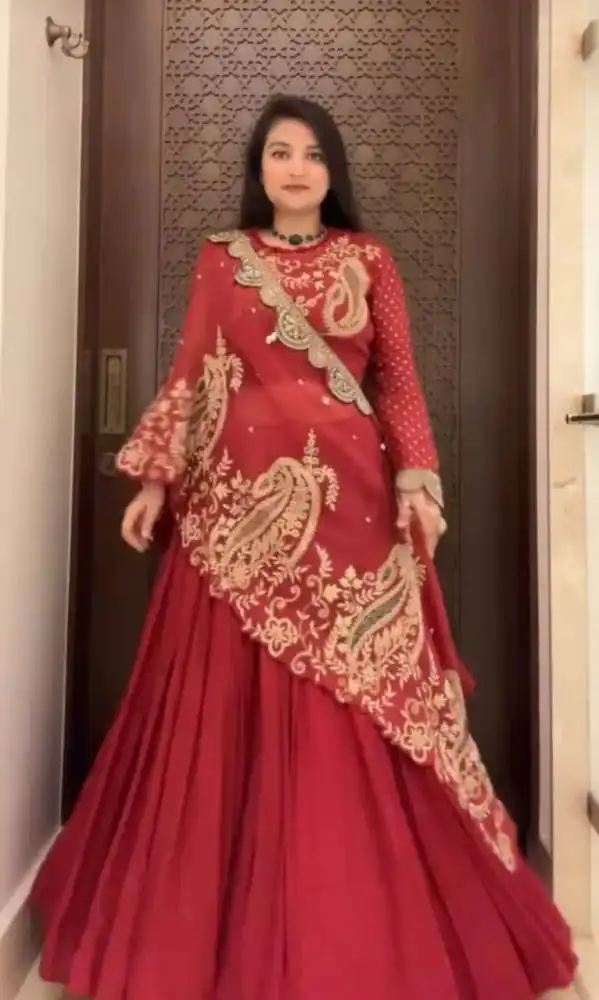 Red Georgette Embroidery Work Lehenga Choli | Lehenga, Bollywood Lehenga, Creative Lehenga, Designer Lehenga, Embroidered Lehenga, Party Wear Lehenga