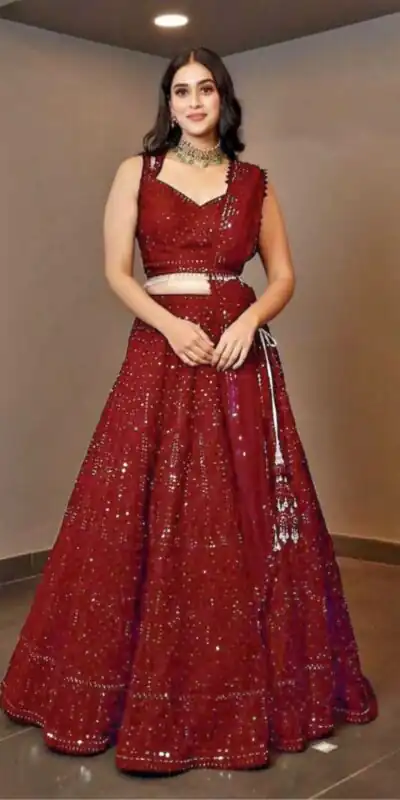 Red Georgette Embroidery Work Lehenga Choli | Lehenga, Bollywood Lehenga, Creative Lehenga, Designer Lehenga, Embroidered Lehenga, Party Wear Lehenga