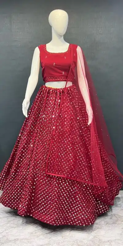 Red Georgette Embroidery Work Lehenga Choli | Lehenga, Bollywood Lehenga, Creative Lehenga, Designer Lehenga, Embroidered Lehenga, Party Wear Lehenga