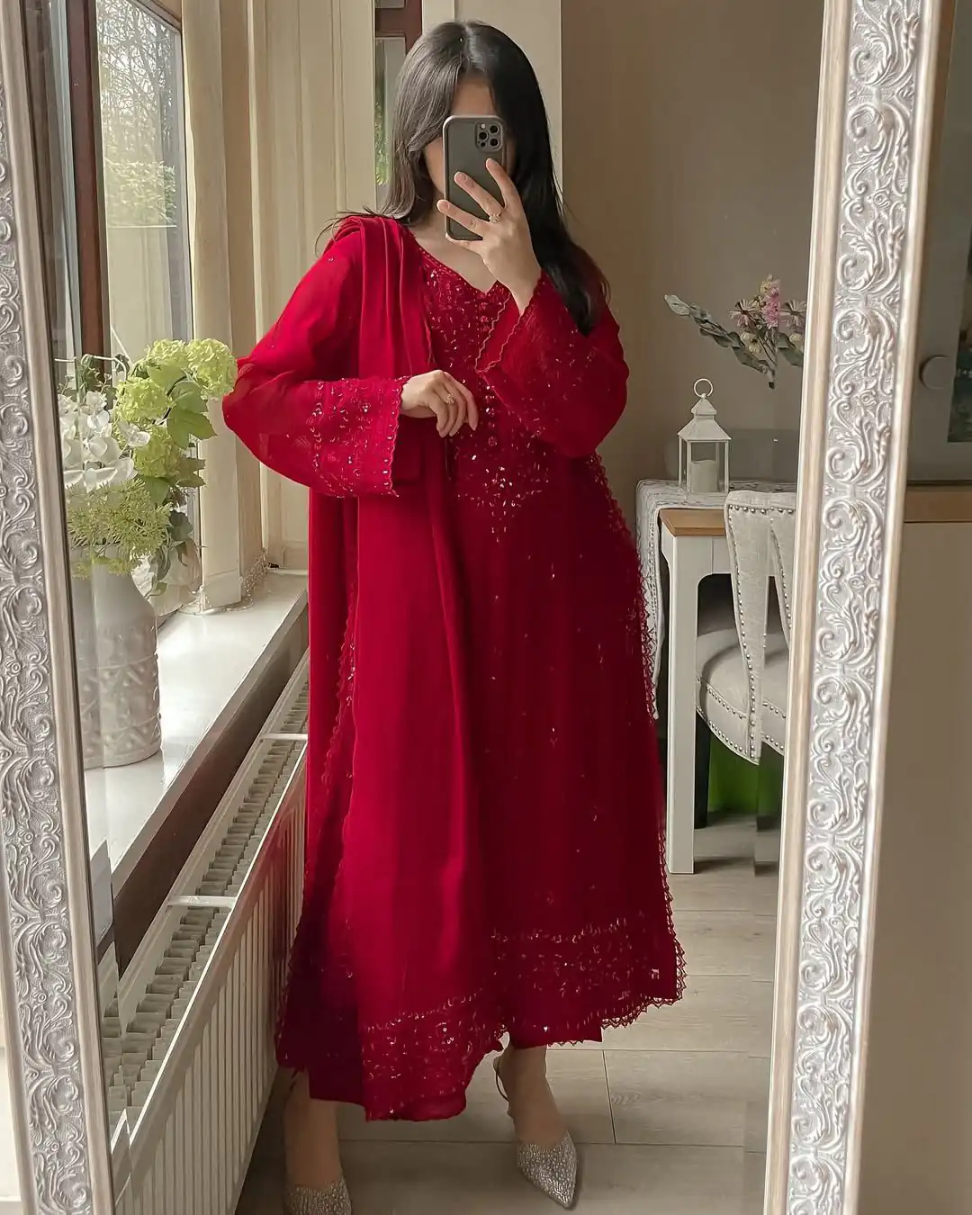 Red Georgette Embroidery Work Salwar Suit | Jump Suits, Tops & Bottoms, Track Suits, Salwar suit, Casual Suits, Creative suits, Designer Suits, Palazzo Suits, Party Wear Suits, Patiala Suits, Straight Suits, Trendy Wear