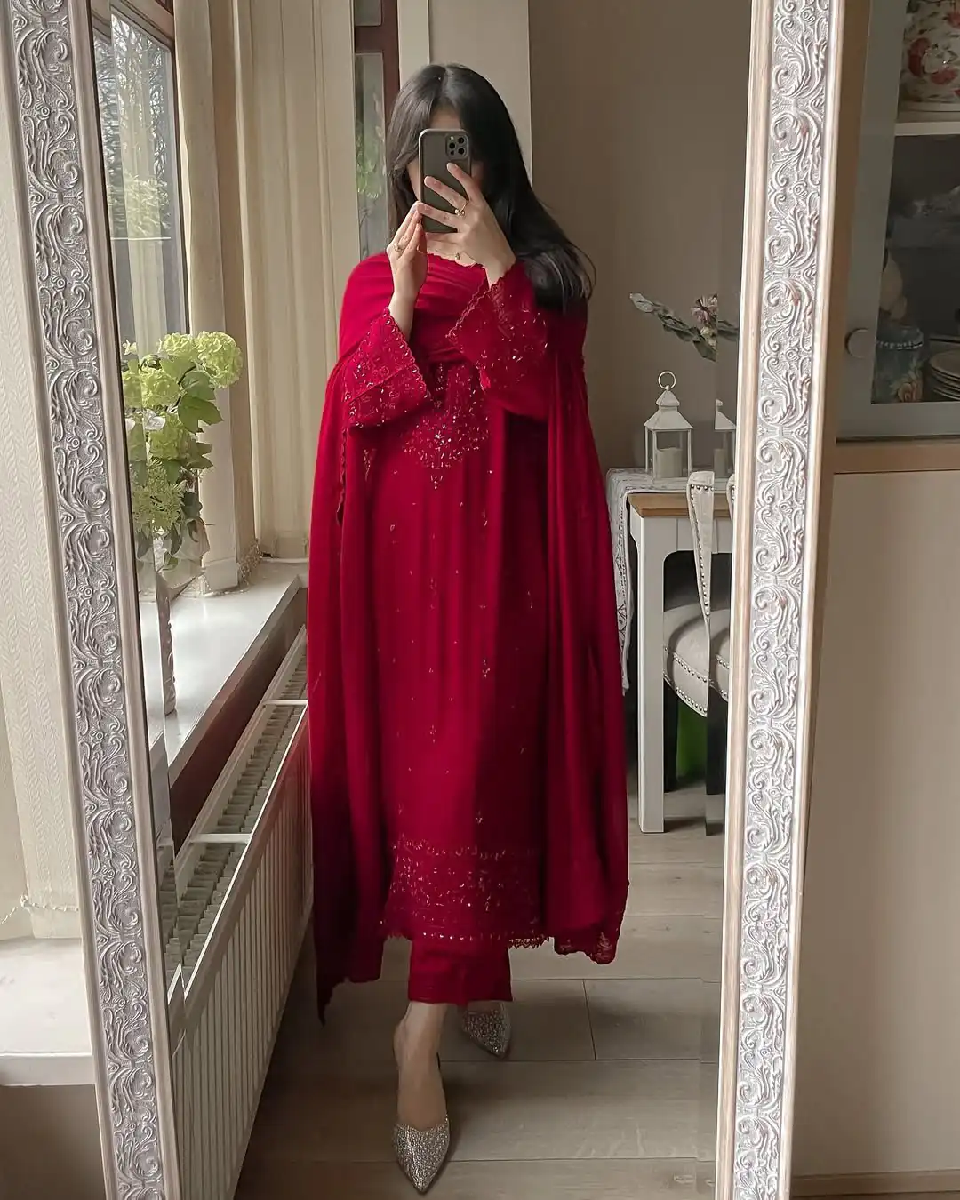 Red Georgette Embroidery Work Salwar Suit | Jump Suits, Tops & Bottoms, Track Suits, Salwar suit, Casual Suits, Creative suits, Designer Suits, Palazzo Suits, Party Wear Suits, Patiala Suits, Straight Suits, Trendy Wear