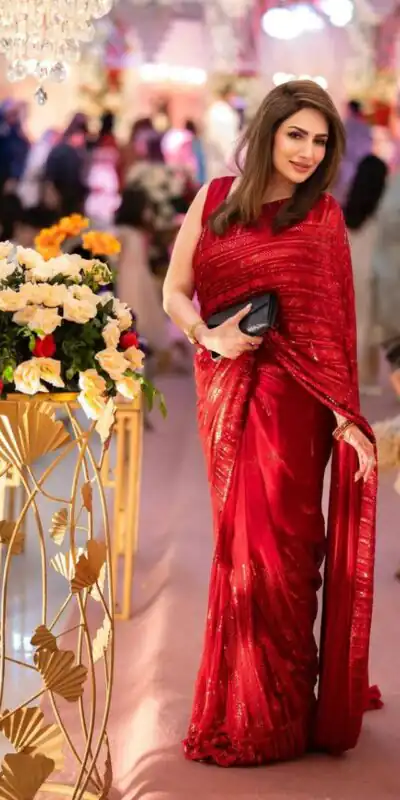 Red Georgette Sequins Embroidery Work Saree | Sarees, Bollywood Sarees, Creative Sarees, Designer Sarees, Embroidered Sarees, Ethnic Saree, Modern Digital sarees, Party Wear Sarees