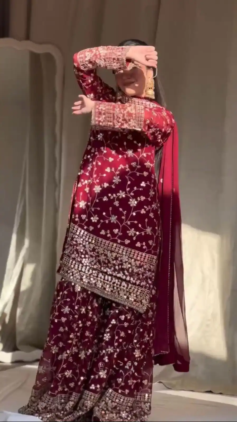 Red Georgette Thread 9mm Sequence Salwar Suit | Jump Suits, Salwar suit, Casual Suits, Creative suits, Designer Suits, Palazzo Suits, Party Wear Suits, Patiala Suits, Straight Suits