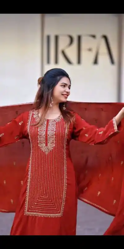 Red Georgette With Embroidery Work Salwar Suit | Jump Suits, Salwar suit, Casual Suits, Creative suits, Designer Suits, Palazzo Suits, Party Wear Suits, Patiala Suits, Straight Suits