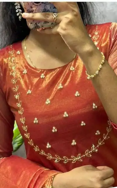 Red Heavy Twill Golden Shining Fabric Kurti | Kurti, Bollywood Kurti, Creative Kurtis, Designer Kurti, Party Wear Kurti, Selfie Kurti