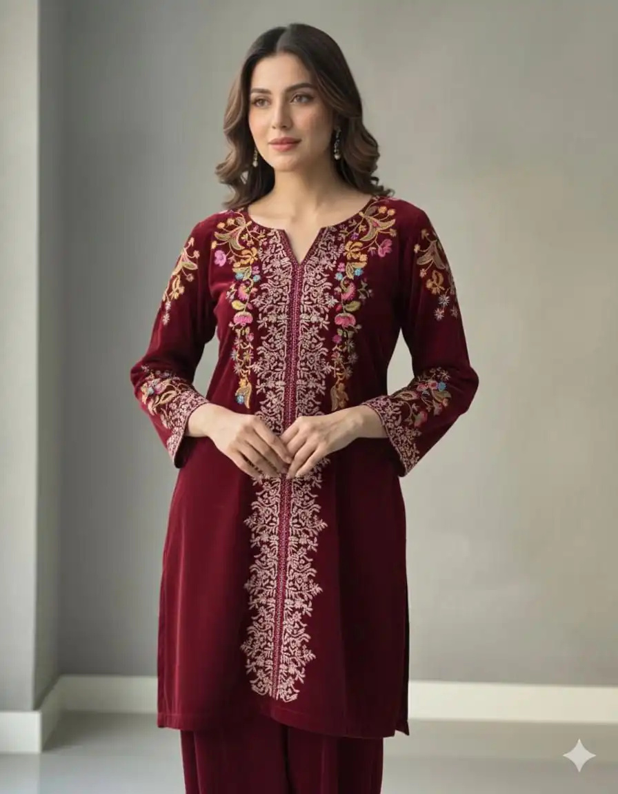 Red Heavy Velvet Embroidery Work Salwar Suit | Jump Suits, Salwar suit, Casual Suits, Creative suits, Designer Suits, Palazzo Suits, Party Wear Suits, Patiala Suits, Straight Suits