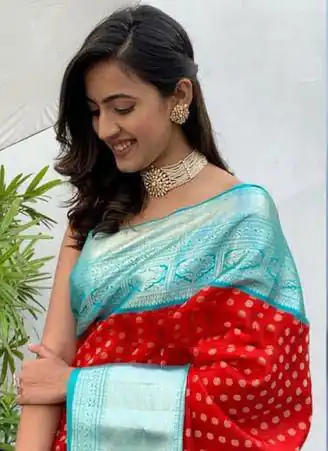 Red Litchi Silk Pallu & Jacquard Work Saree | Sarees, Bollywood Sarees, Creative Sarees, Designer Sarees, Embroidered Sarees, Ethnic Saree, Modern Digital sarees, Party Wear Sarees