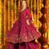 Red Natural Crap Silk Embroidery Work Anarkali Suit | Anarkali Suits, Bollywood Anarkali, Creative-Anarkali, Designer Anarkali, Embroidered Anarkali, Party Wear Anarkali
