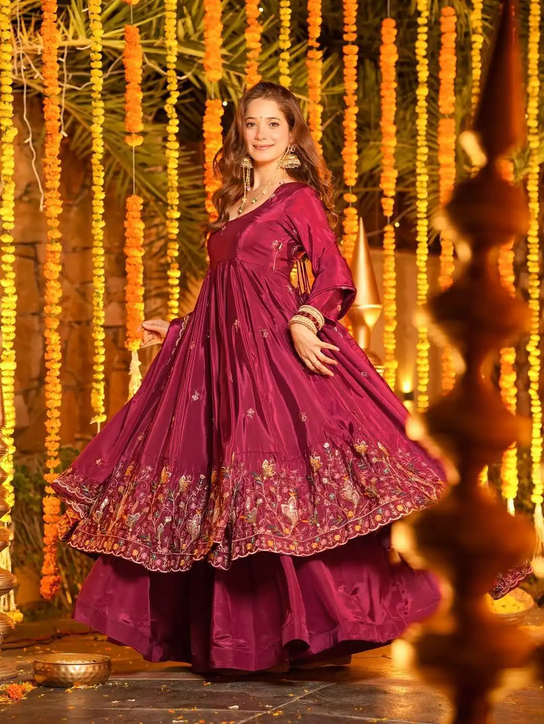 Red Natural Crap Silk Embroidery Work Anarkali Suit | Anarkali Suits, Bollywood Anarkali, Creative-Anarkali, Designer Anarkali, Embroidered Anarkali, Party Wear Anarkali