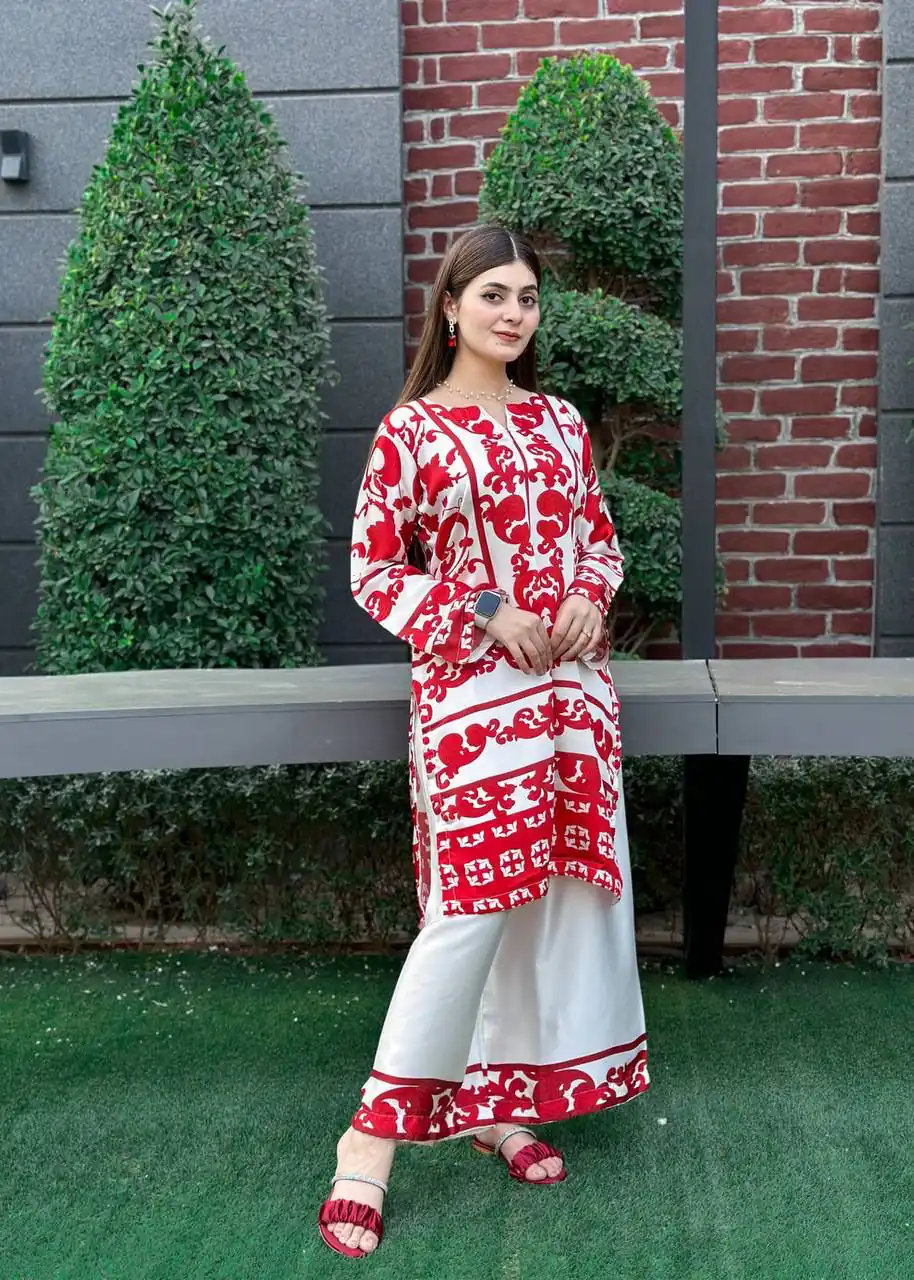 Red Natural Crape Digital Print Salwar Suit | Jump Suits, Salwar suit, Casual Suits, Creative suits, Designer Suits, Palazzo Suits, Party Wear Suits, Patiala Suits, Straight Suits