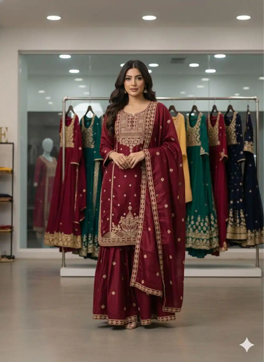 Red Organza Sequence Work Salwar Suit | Jump Suits, Salwar suit, Casual Suits, Creative suits, Designer Suits, Palazzo Suits, Party Wear Suits, Patiala Suits, Straight Suits