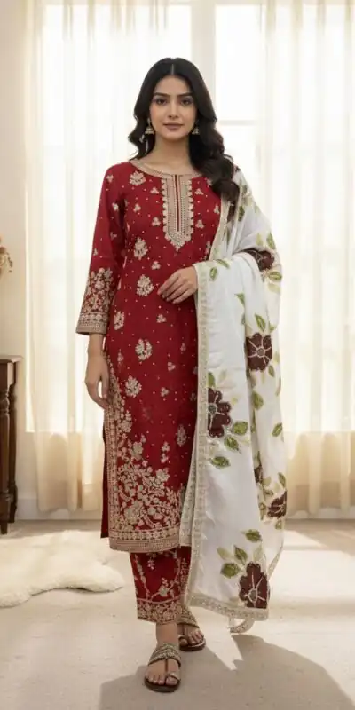 Red Organza Silk Lace Embroidery Work Salwar Suit | Jump Suits, Salwar suit, Casual Suits, Creative suits, Designer Suits, Palazzo Suits, Party Wear Suits, Patiala Suits, Straight Suits
